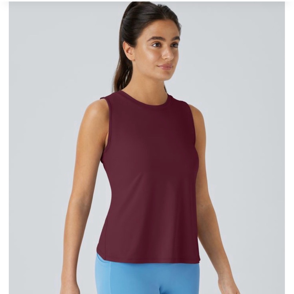 Cut Out Crossover Hem Solid Yoga Tank Top Size Small
